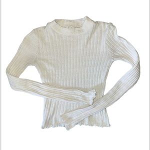 Tilly’s Ivy + Main Cream Long Sleeve Shirt sz S SOFT Mock Neck Top EUC